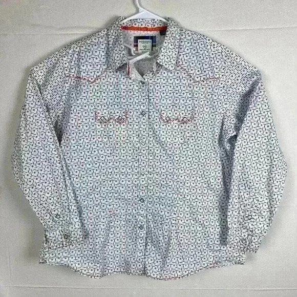 Panhandle Slim‎ Rough Stock Women’s XXL Western Aztec Long Sleeve Pearl Snap - Picture 1 of 16